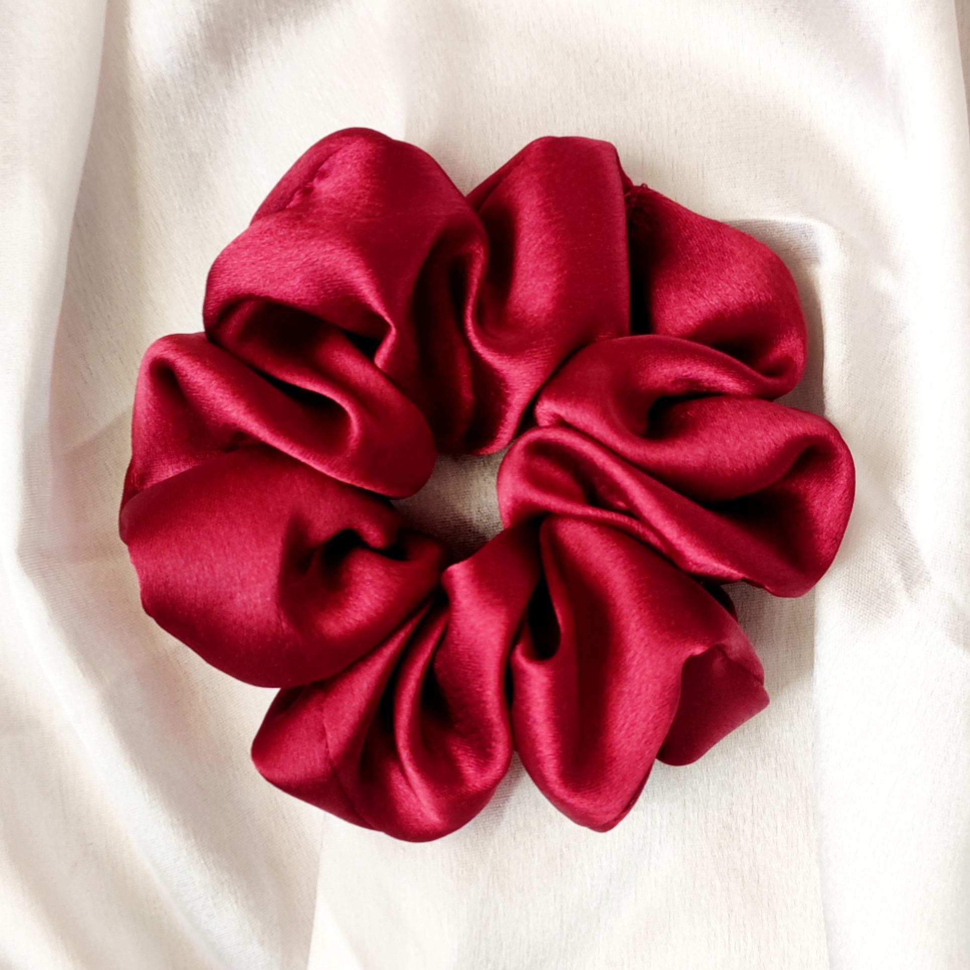 Red Satin Scrunchie