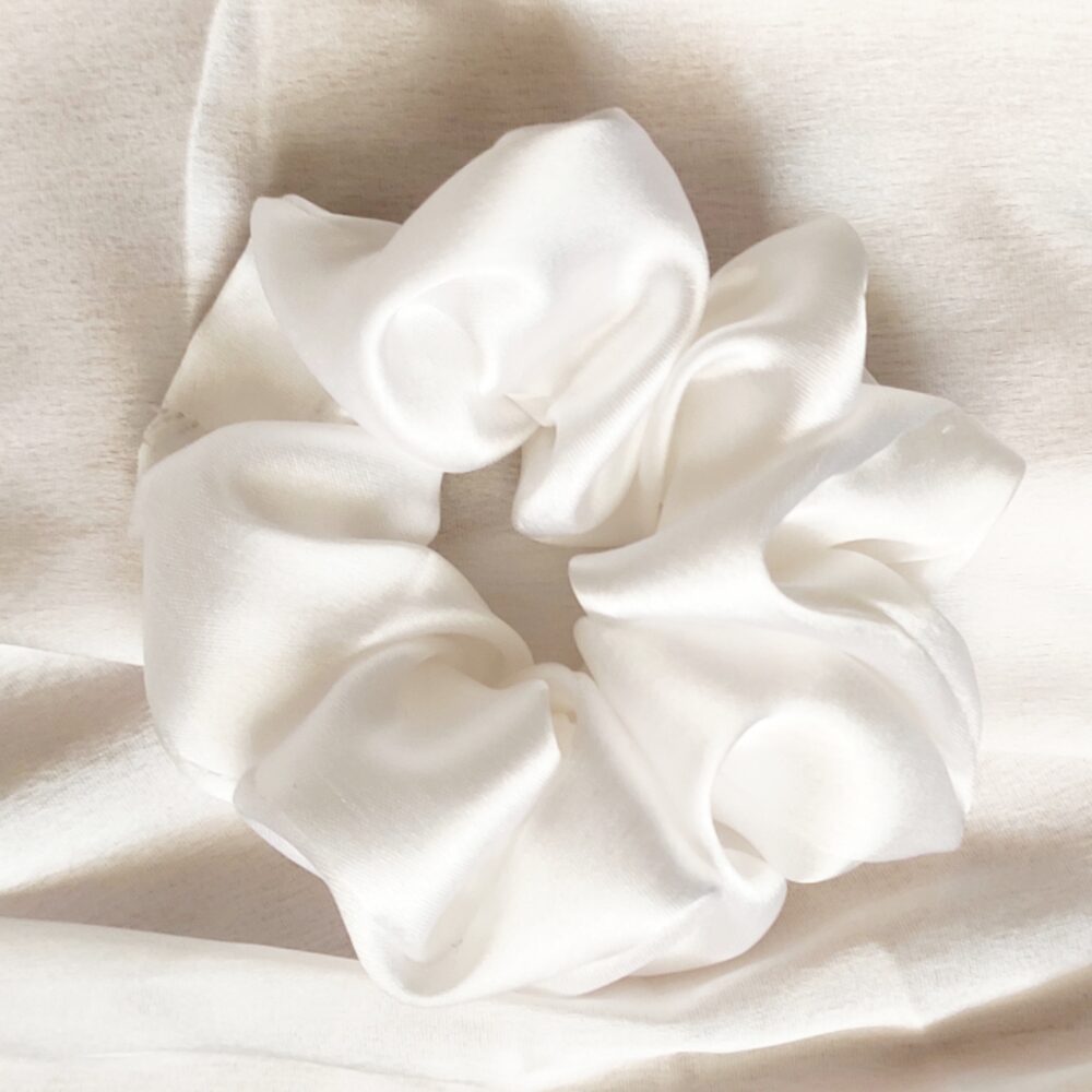 White Satin Scrunchie