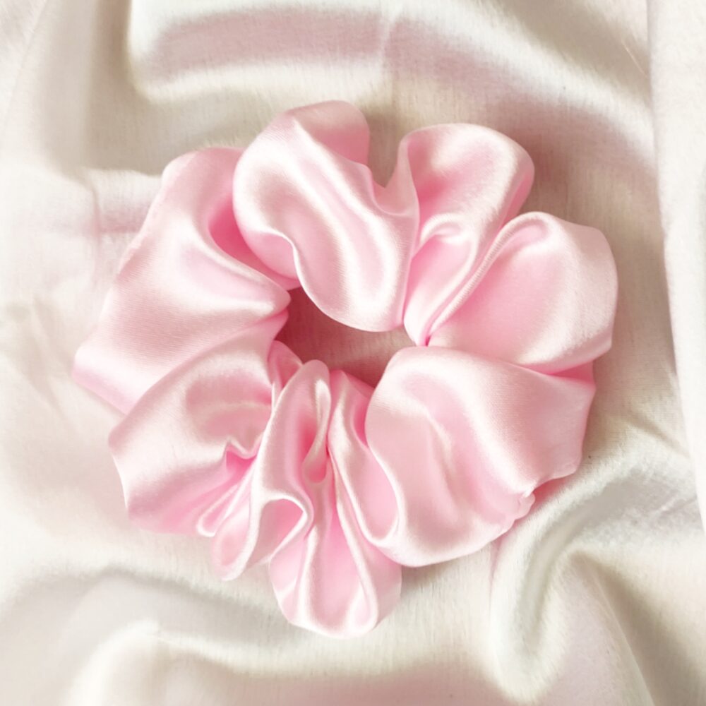 Light Baby Pink Satin Scrunchie