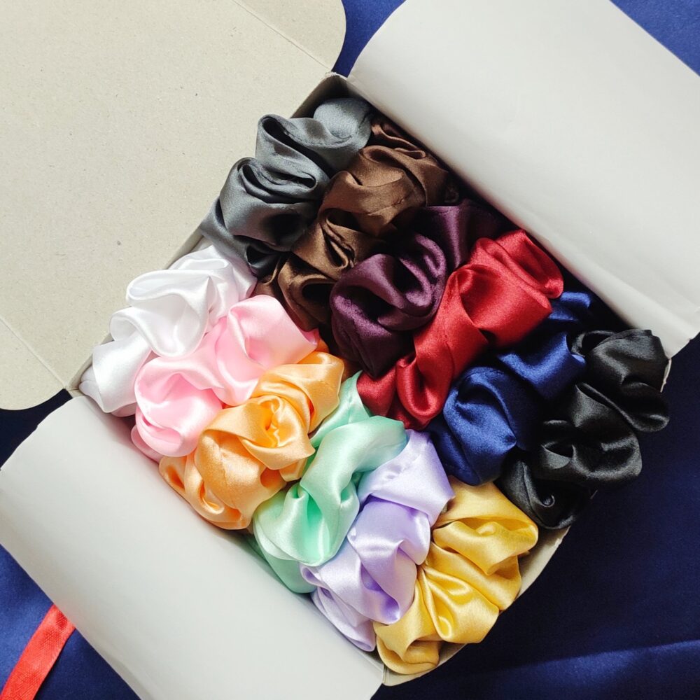 Rakshabandhan Special Scrunchies Gift Hamper || Combo of 12 Satin Scrunchies