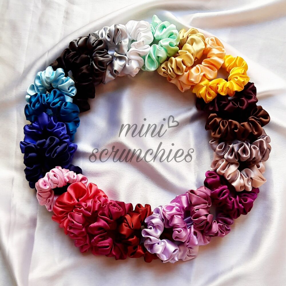 Combo of 25 Mini Satin Scrunchies