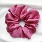 Rose Pink Satin Scrunchie