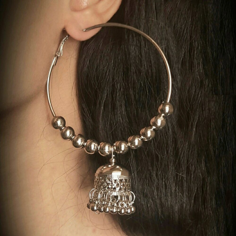 #1 Silver Jhumka Earings