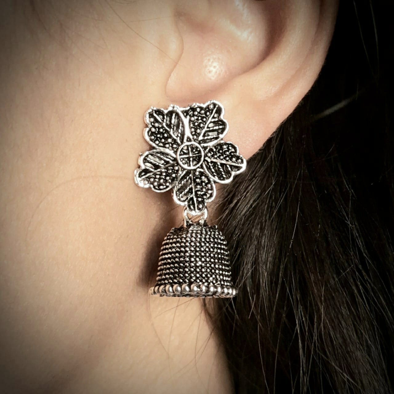 #11 Silver Jhumka Earings