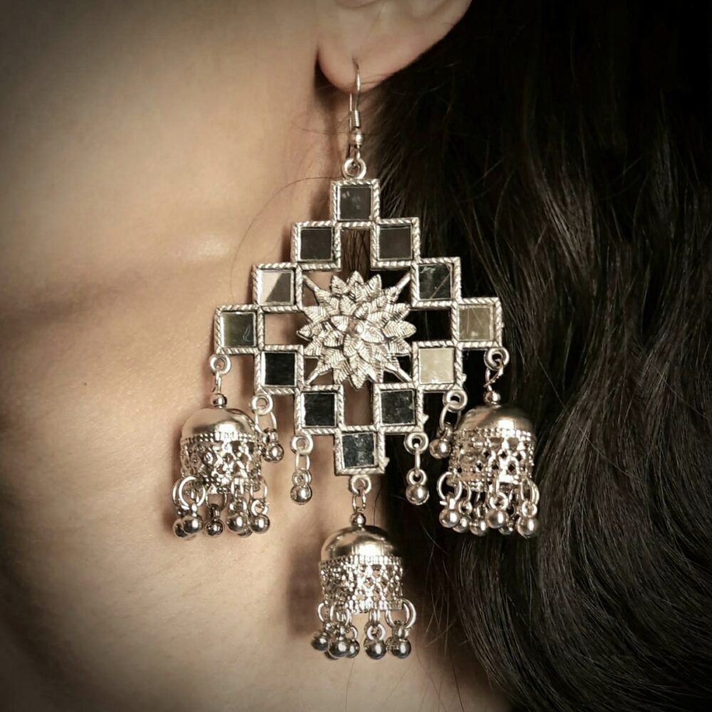 #12 Silver Jhumka Earings