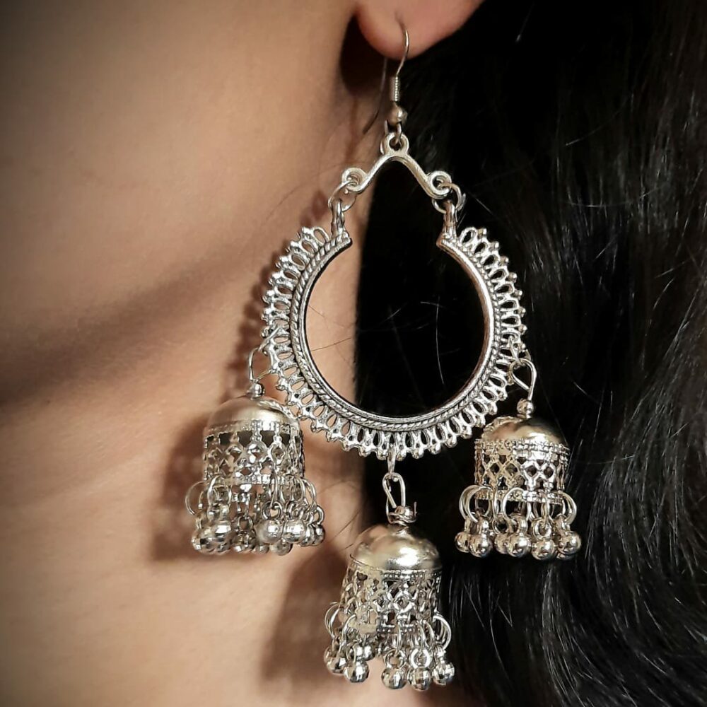 #7 Silver Jhumka Earings